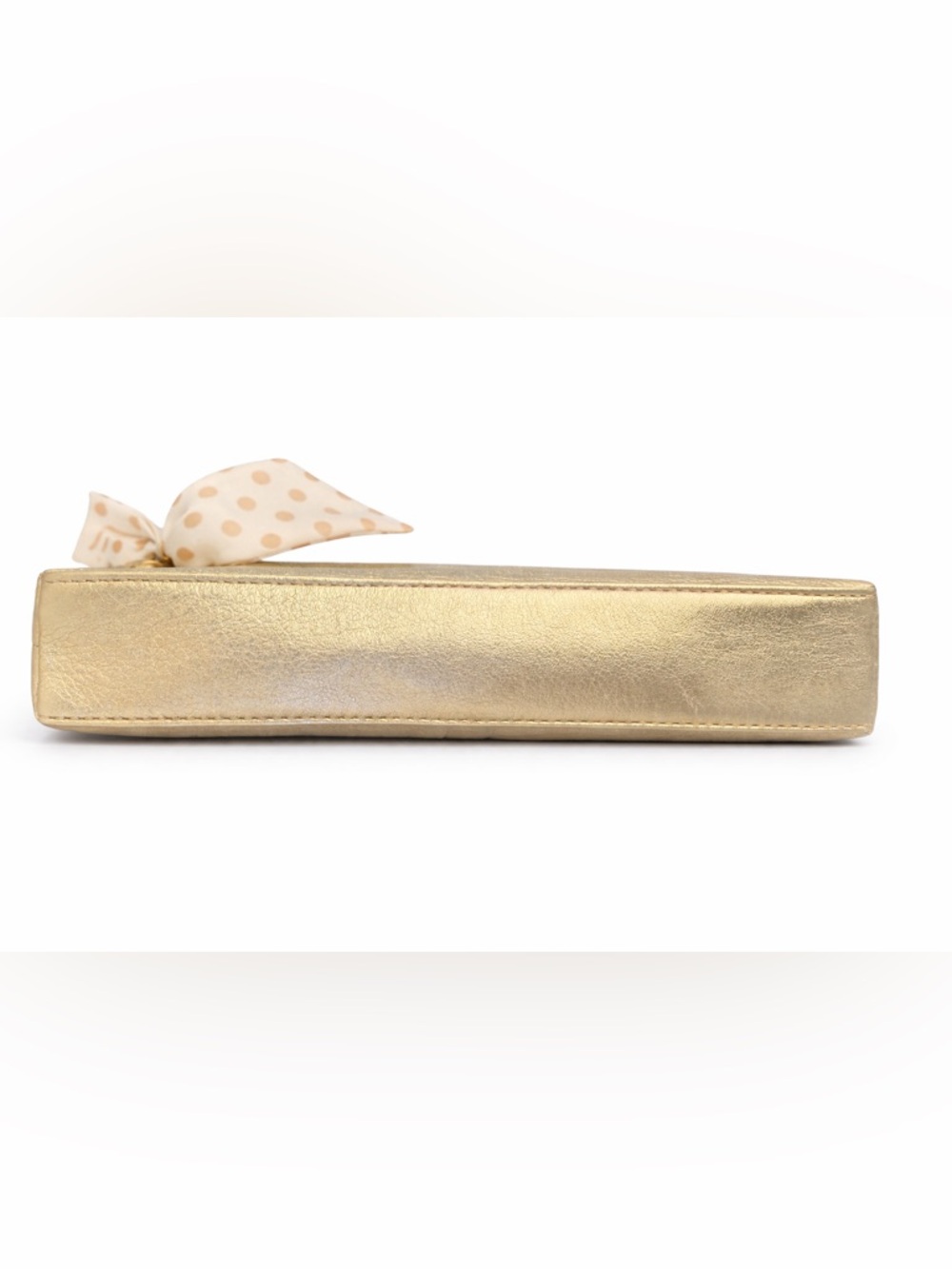 Coach Metallic Gold Leather Wristlet with Scarf Accent - Picture 7 of 8